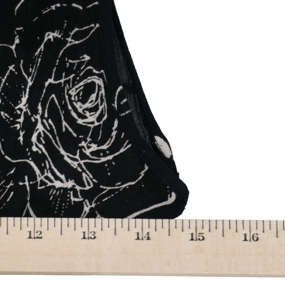 Patrons of Piece Black Dress Womens Size XS Black Floral Sheer Elastic Waist - Picture 9 of 11